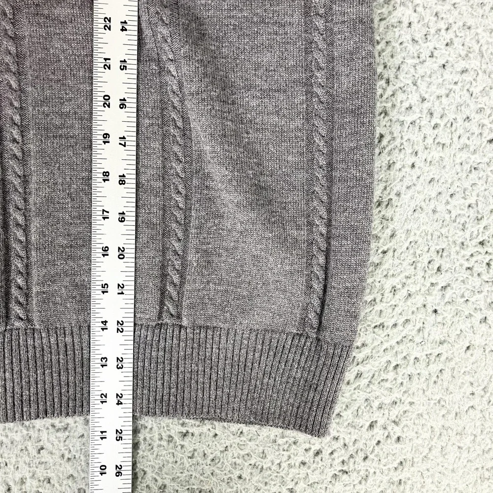 Lacoste Sweater Vest Mens Medium Gray Acrylic Wool V Neck Knit Croc Logo
